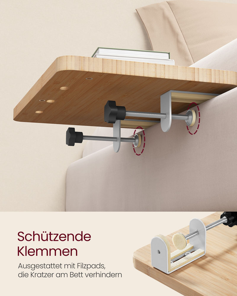 Nachtkastje – hangend – met bekerhouder – naturel beige