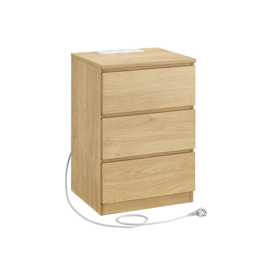 Nachtkastje – modern – met 3 lades – strogeel