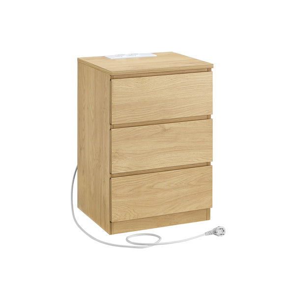 Nachtkastje – modern – met 3 lades – strogeel