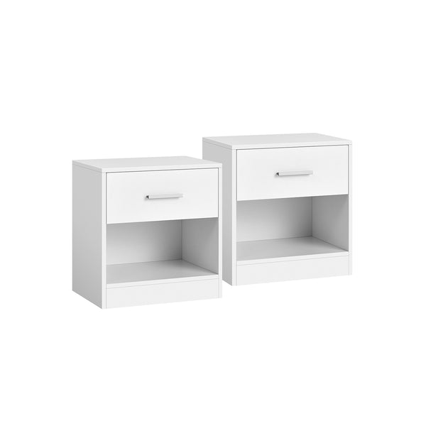 Nachtkastje – set van 2 – naturel beige-klassiek wit