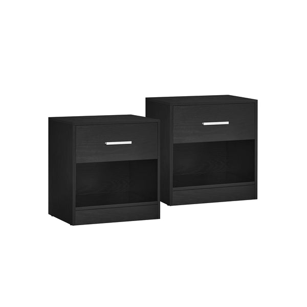 Nachtkastje – set van 2 – naturel beige-klassiek zwart