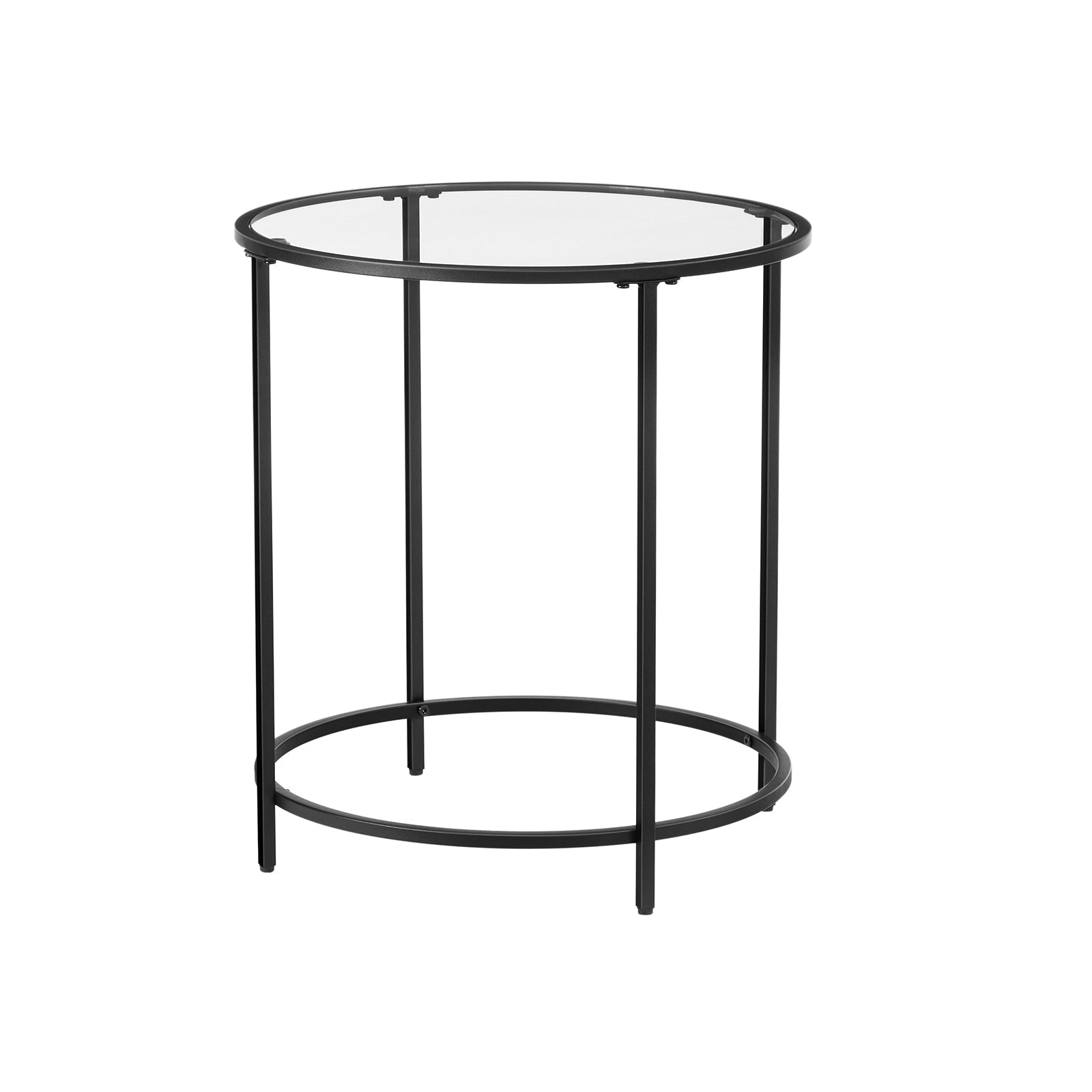 Bijzettafel - Ronde salontafel - Met zwart metalen frame