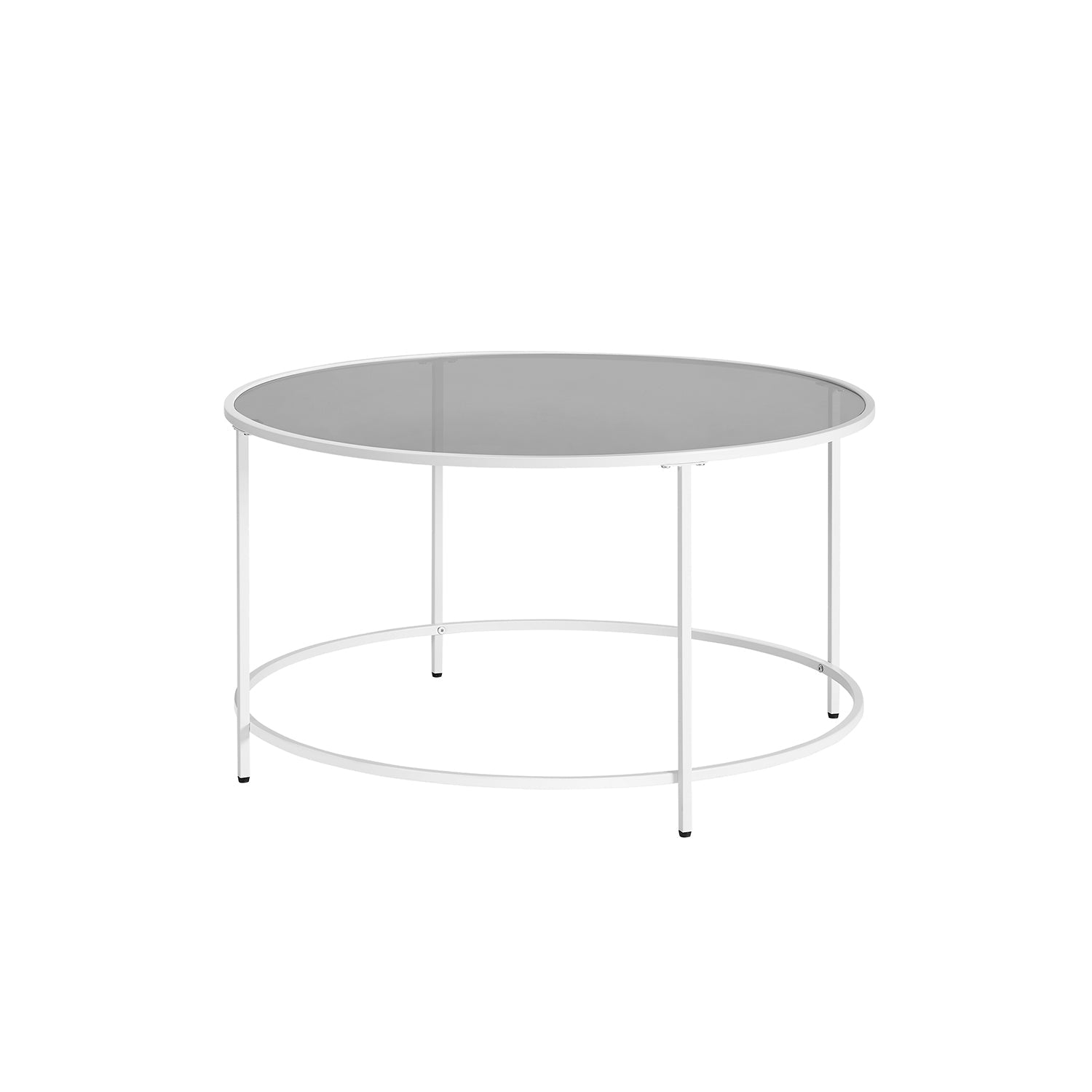 Salontafel - Ronde koffietafel - Bijzettafel met glazen blad - Zwart