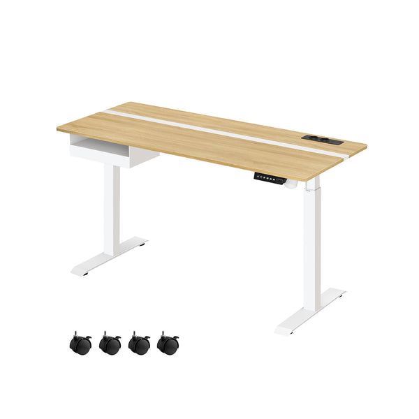 Bureau – met stopcontacten en lade – 60 x 140 cm