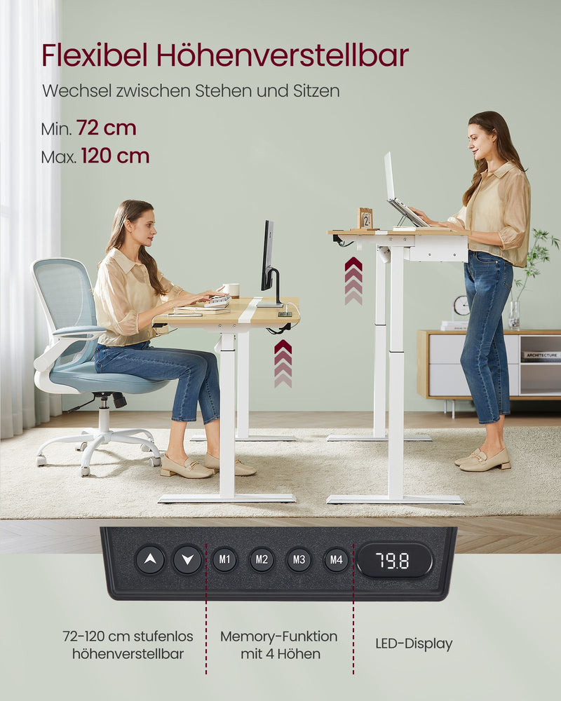 Bureau – met stopcontacten en lade – 60 x 140 cm