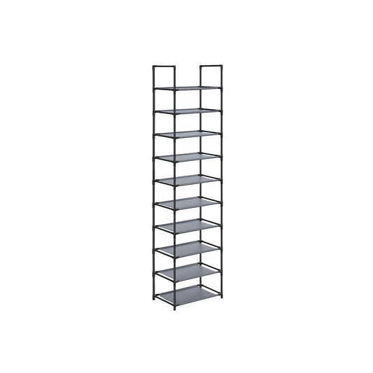 Schoenenrek – smalle planken – grijze non-woven stof