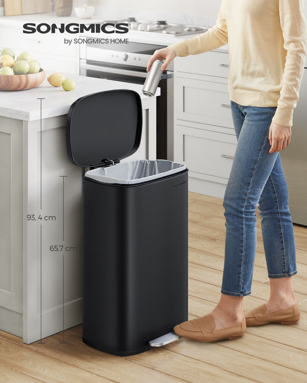 Prullenbak – keuken – voetpedaal – staal – zwart