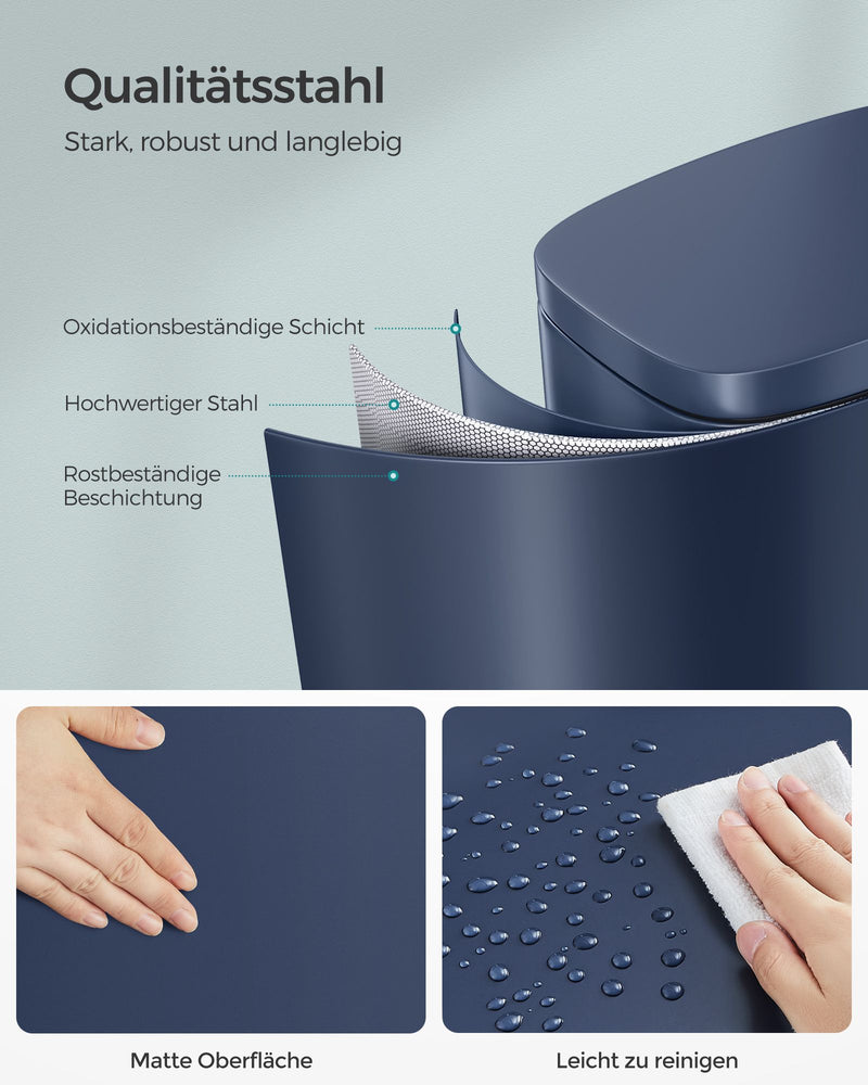 Prullenbak – keuken – voetpedaal – staal – blauw