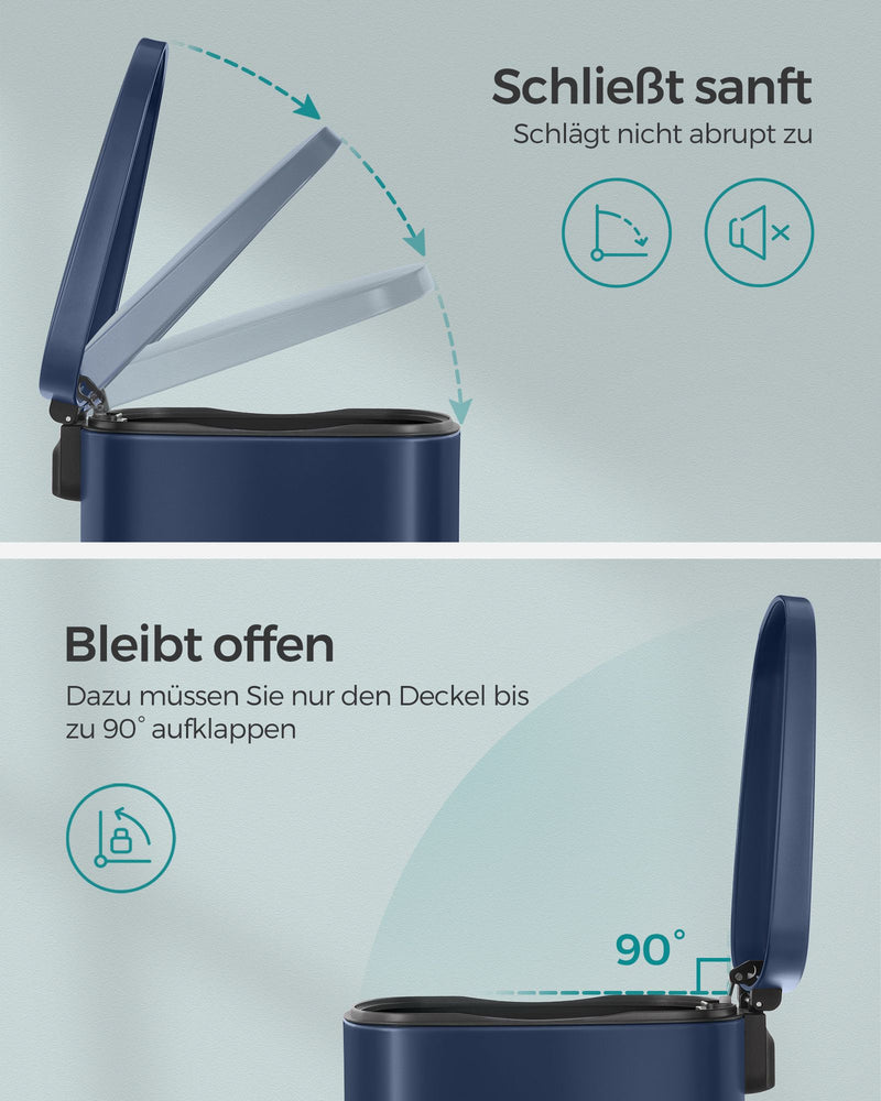 Prullenbak – keuken – voetpedaal – staal – blauw