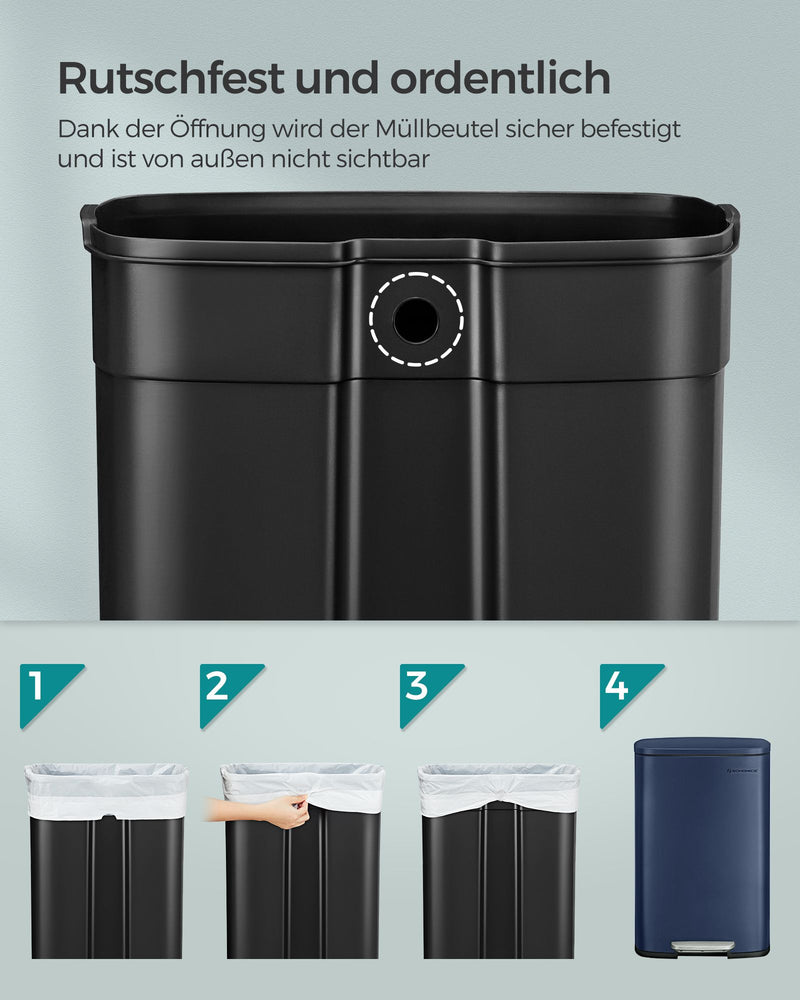Prullenbak – keuken – voetpedaal – staal – blauw