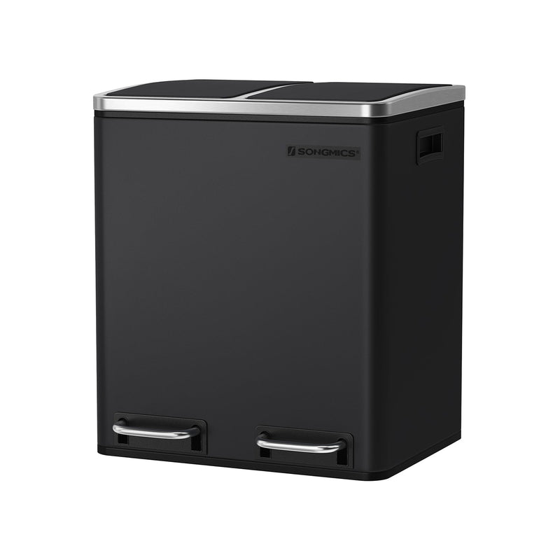 Afvalemmer - Vuilnisbak met afvalscheiding - 2 x 15 L - Softclose - Zwart