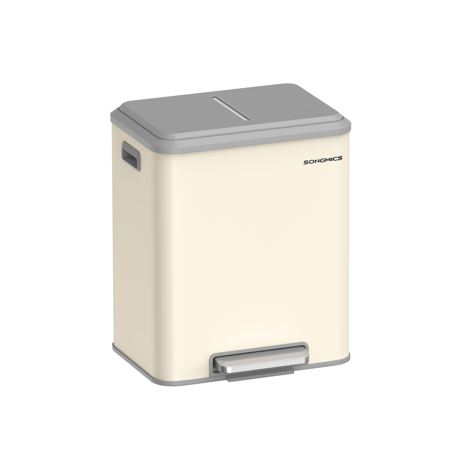 2 Compartimenten Voor Recycling En Restafval, Zandbeige