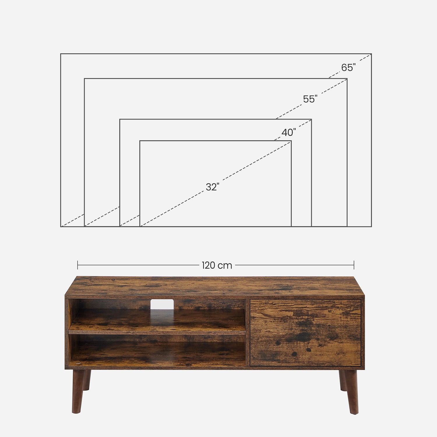 TV-meubel – 120 cm lang – industrieel design