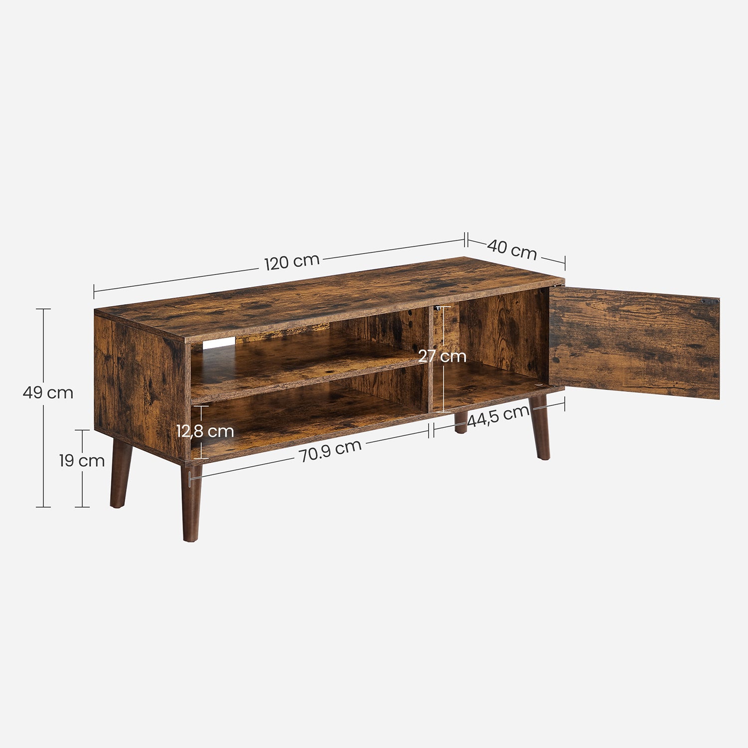 TV-meubel – 120 cm lang – industrieel design
