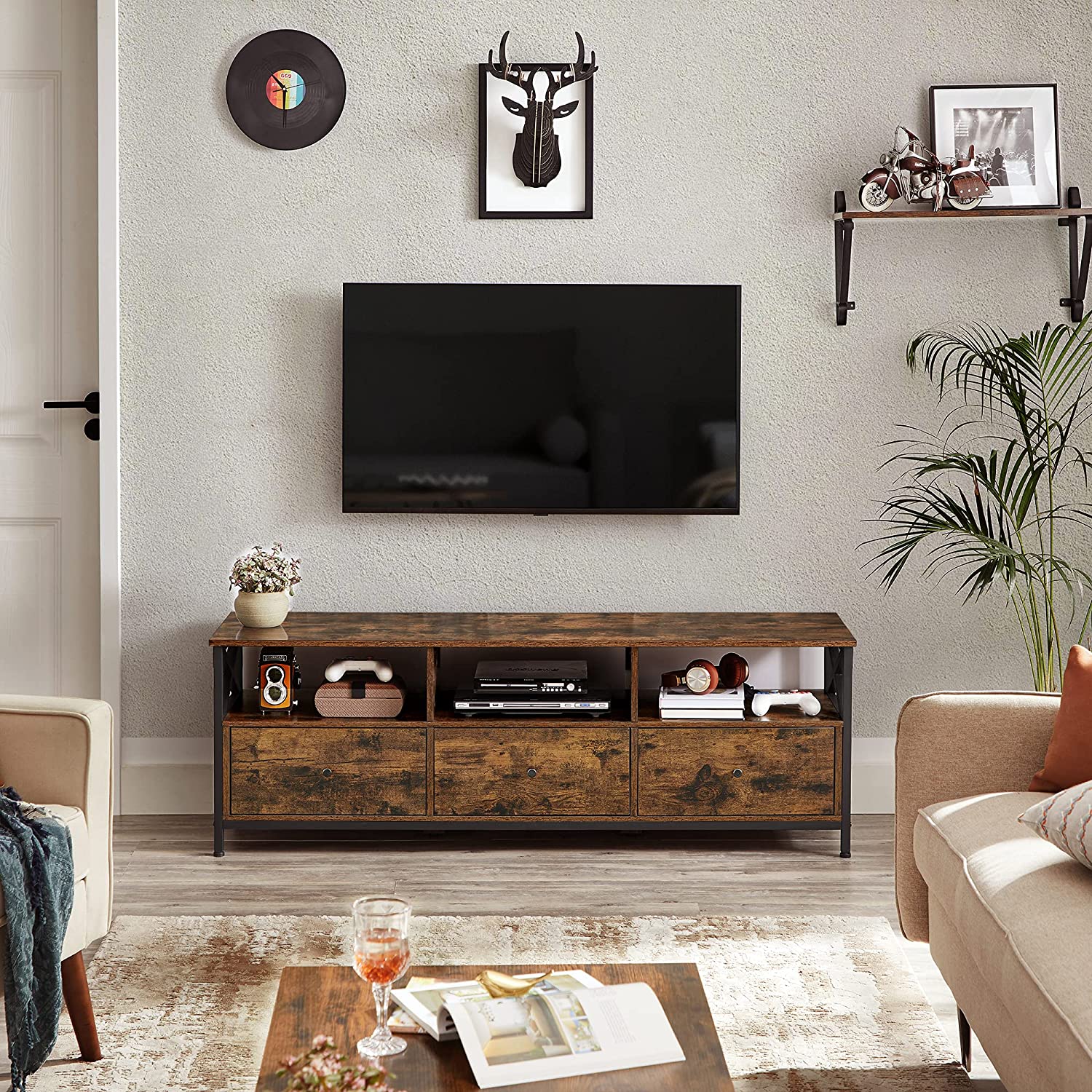 TV-meubel - Salontafel - Met 3 lades - Industrieel design