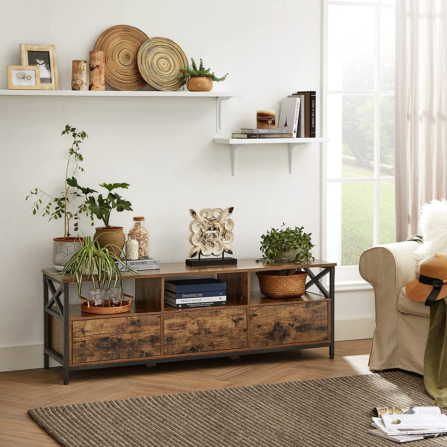 TV-meubel - Salontafel - Met 3 lades - Industrieel design
