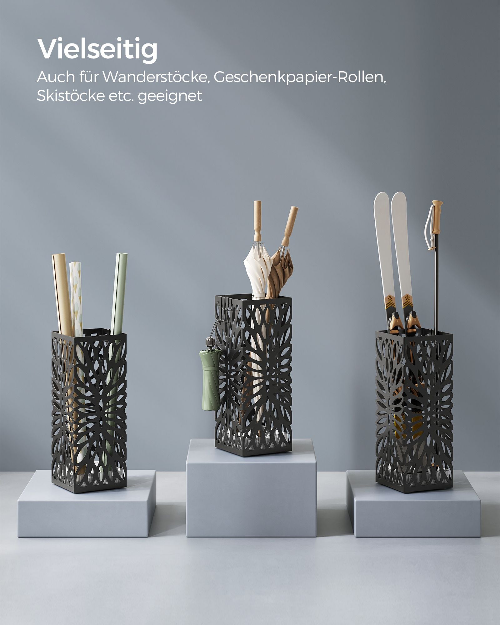 Paraplubak – met 4 zwarte metalen haken