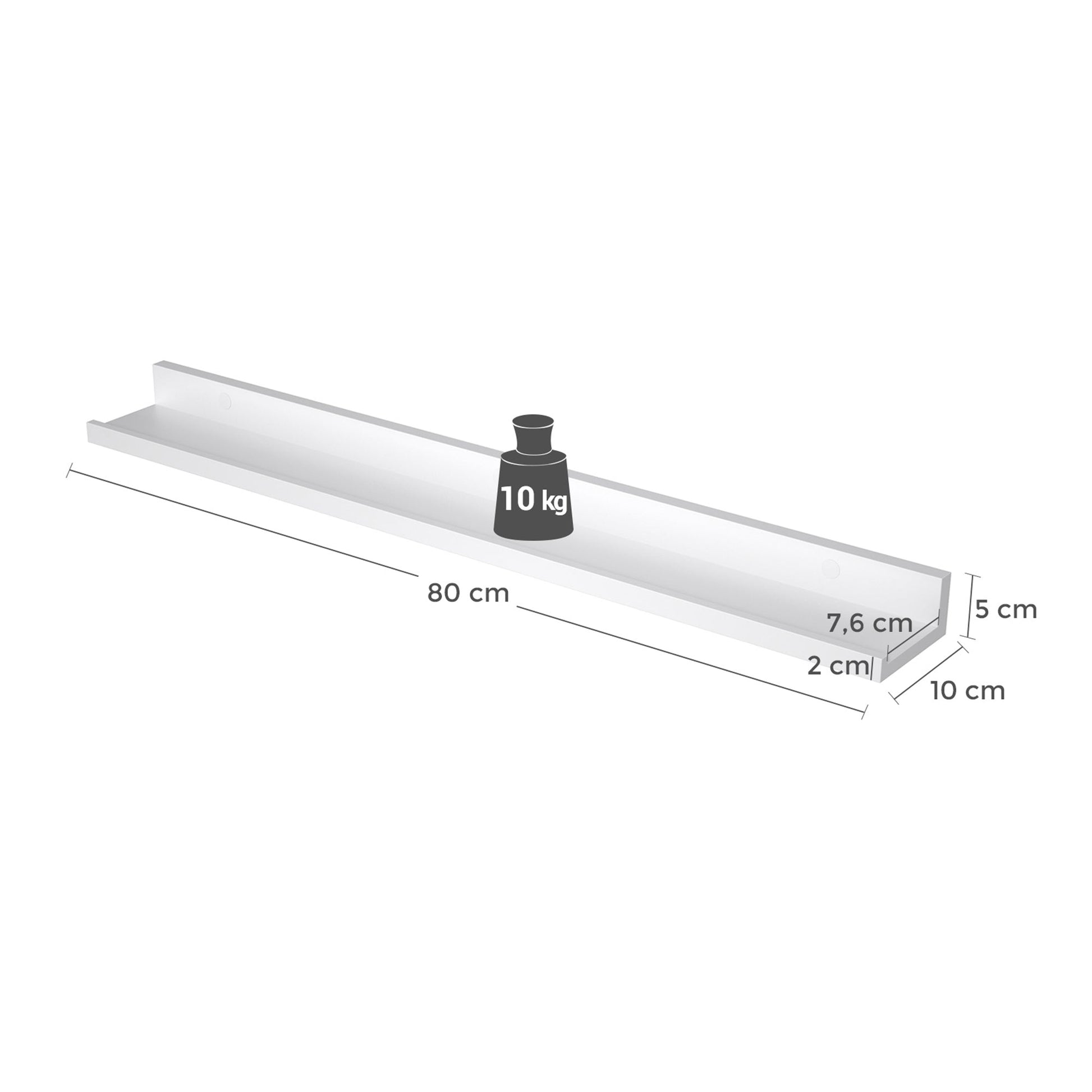 Wandplank - Zwevende planken - Set van 2 - Hoogglans - Wit