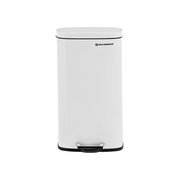 Afvalbak - Stalen pedaalemmer - 30 L - Met softclose deksel - Wit