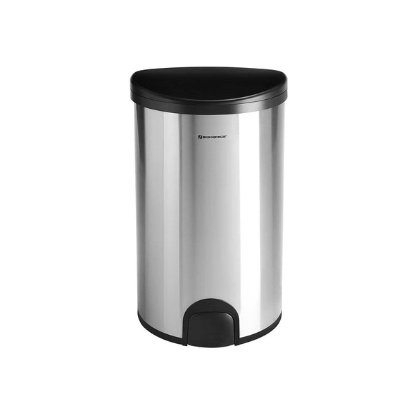 Prullenbak – automatisch – voetsensor – 50 L – rvs – zilver