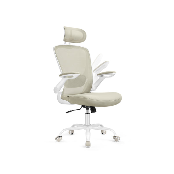 Bureaustoel – ergonomisch – met mesh – cappuccino beige
