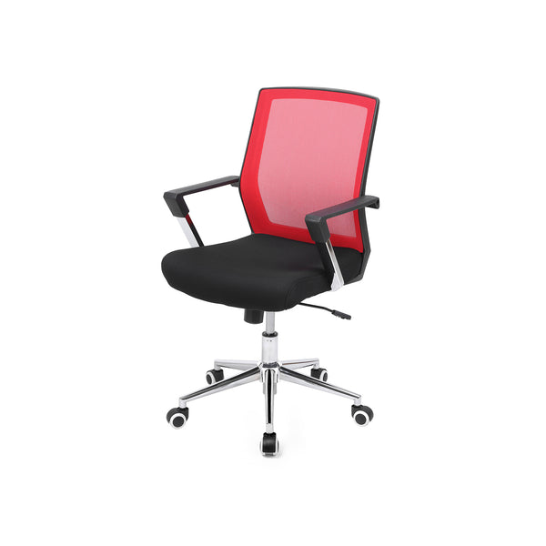 Bureaustoel – met rood-zwarte mesh bekleding