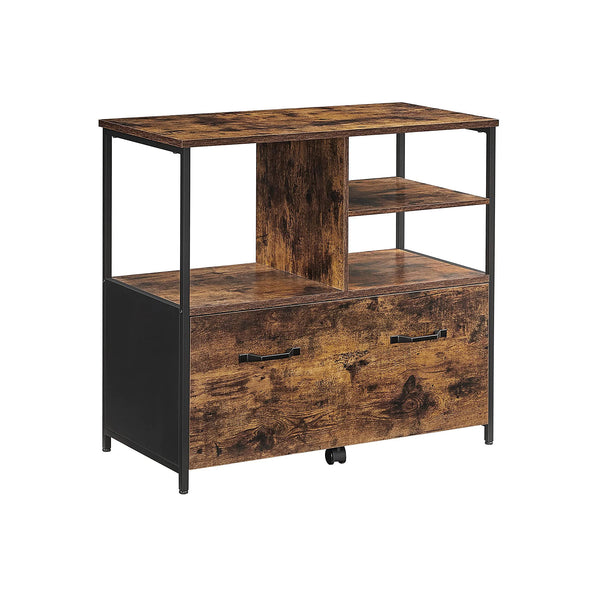 Archiefkast – industriële stijl – vintage bruin-zwart