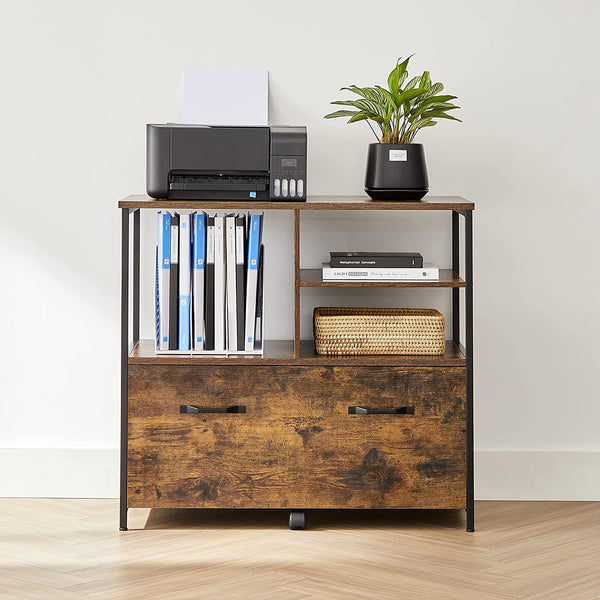 Archiefkast – industriële stijl – vintage bruin-zwart