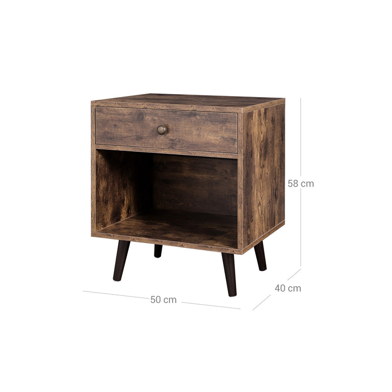 Nachtkastje - Vintage bruin - Bijzettafel