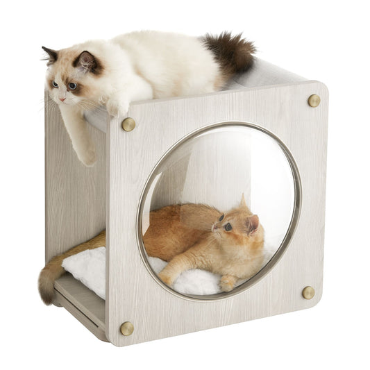 Krabpaal – kattengrot – wandmontage – wit