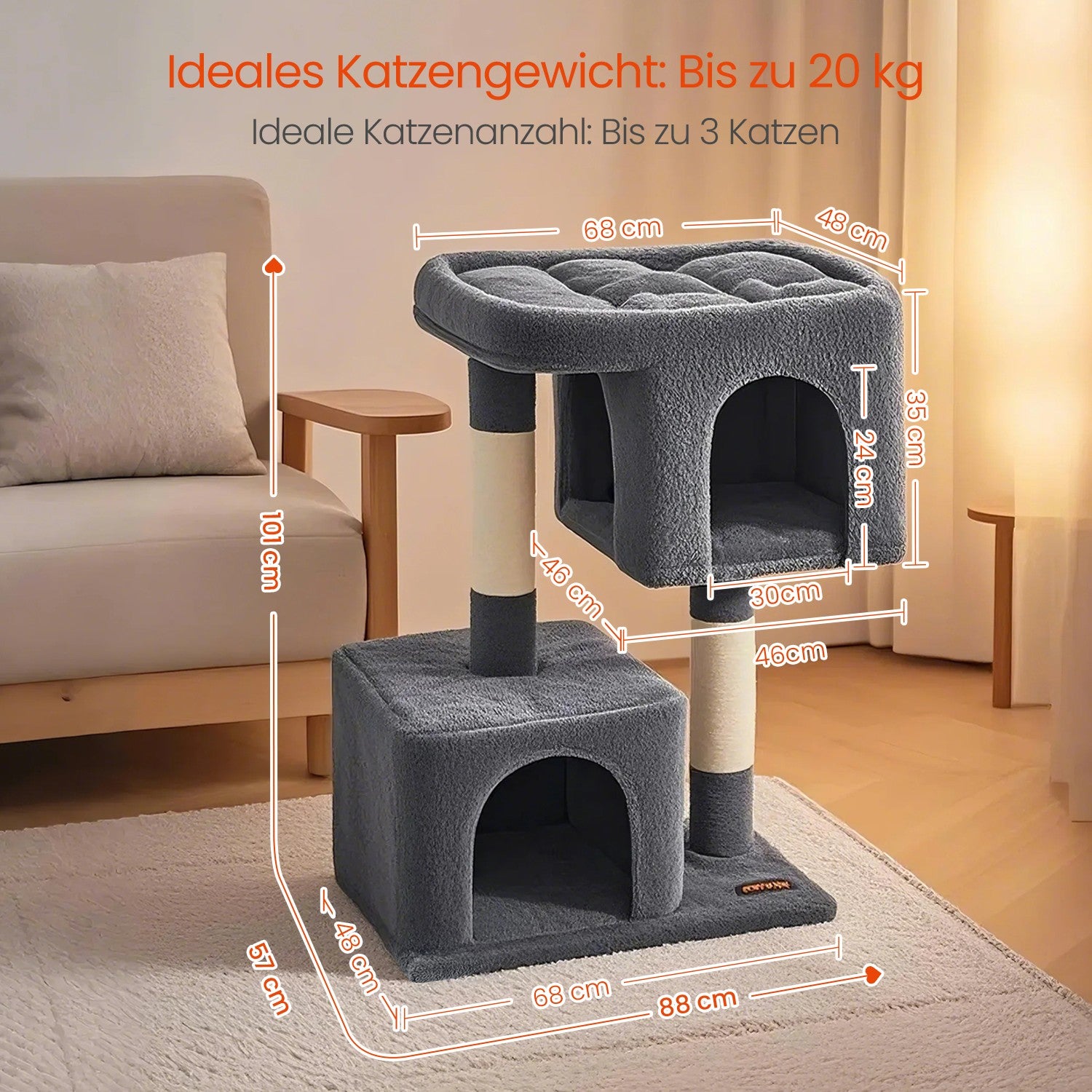 101 cm hoge krabpaal krabpaal groot platform
