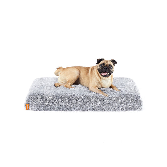Hondenmand – pluche – 80 x 50 x 8 cm – Ombré grijs – maat M