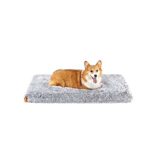 Hondenmand – pluche – 95 x 60 x 8 cm – Ombré grijs – maat L