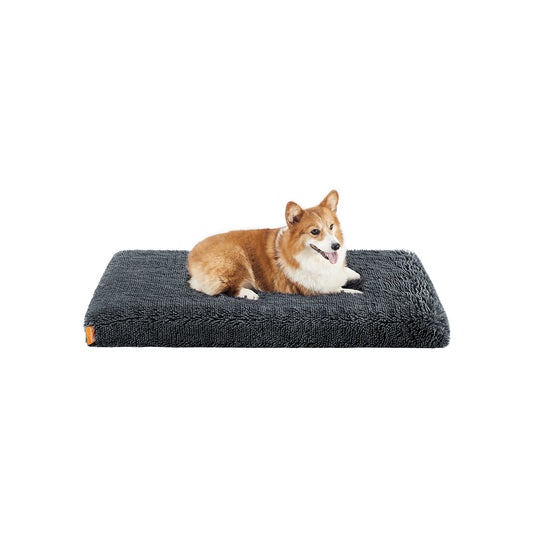 Hondenmand – pluche – 95 x 60 x 8 cm – donkergrijs – maat L