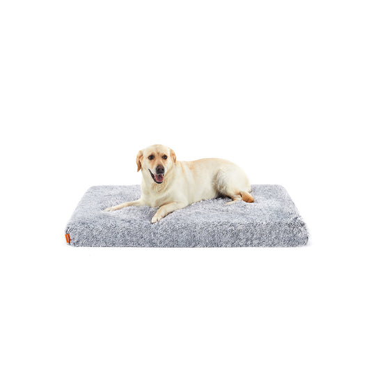 Hondenmand – pluche – 122 x 74 x 10 cm – Ombré grijs – maat XXL