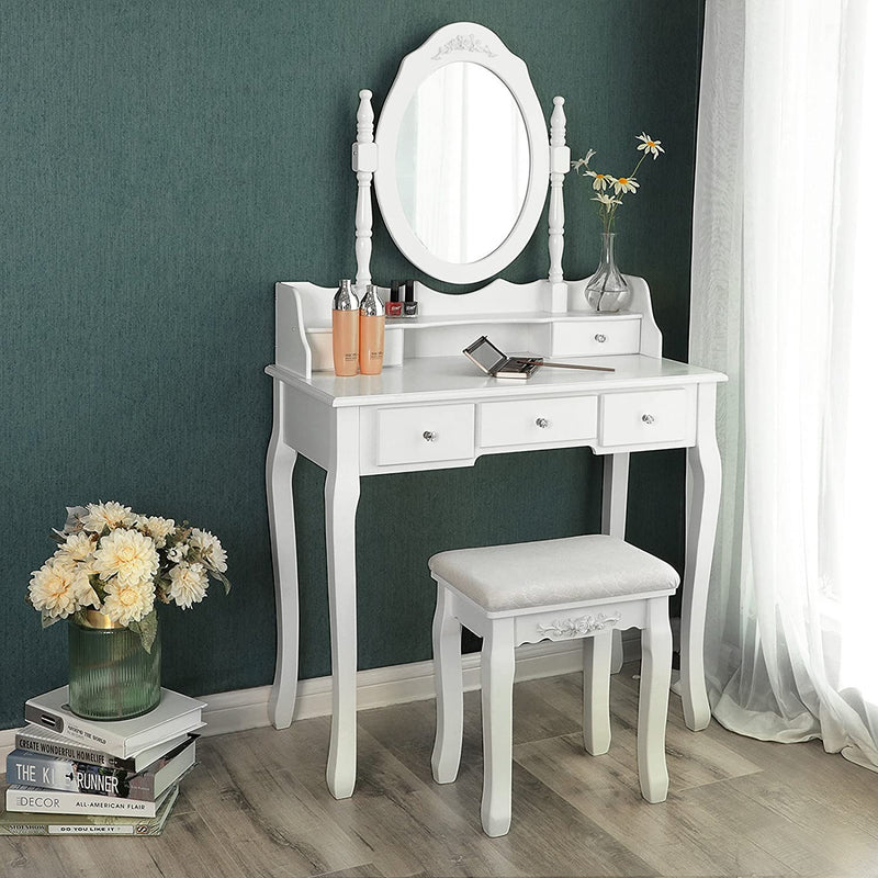 Kaptafelset – 5 lades – wit