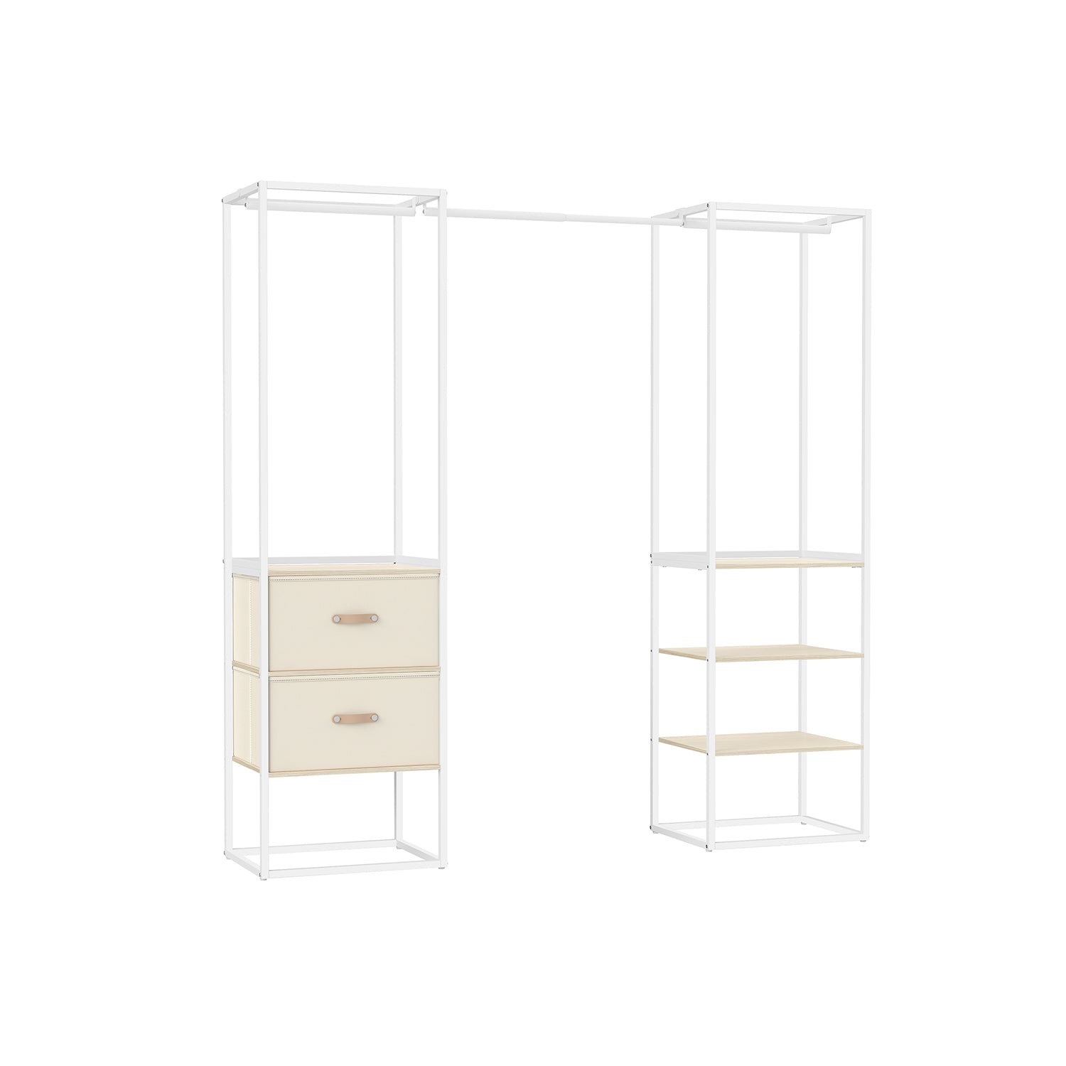Kledingrek – met 2 lades – naturel beige