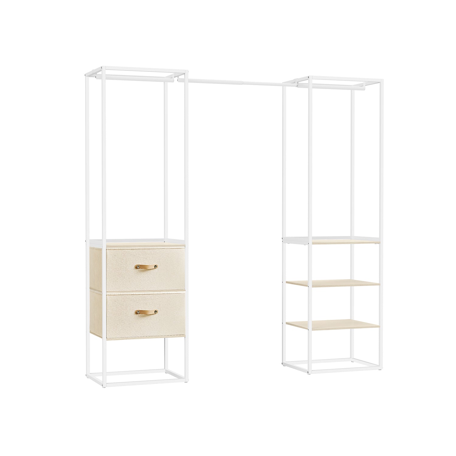 Kledingrek – met 2 lades – naturel beige