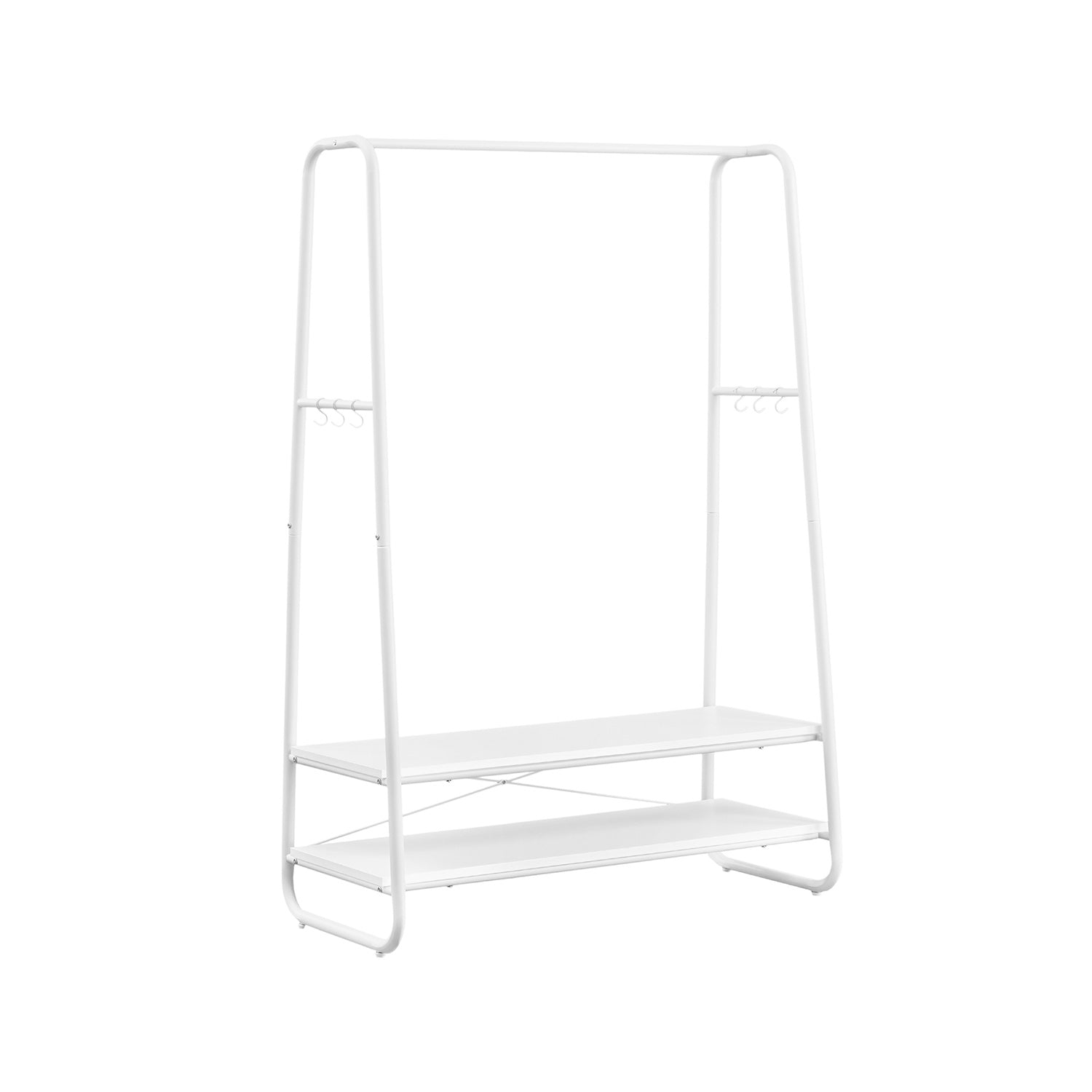 Kledingrek - Kapstok - Garderobe - 2 planken - Stalen frame - Bruin/zwart