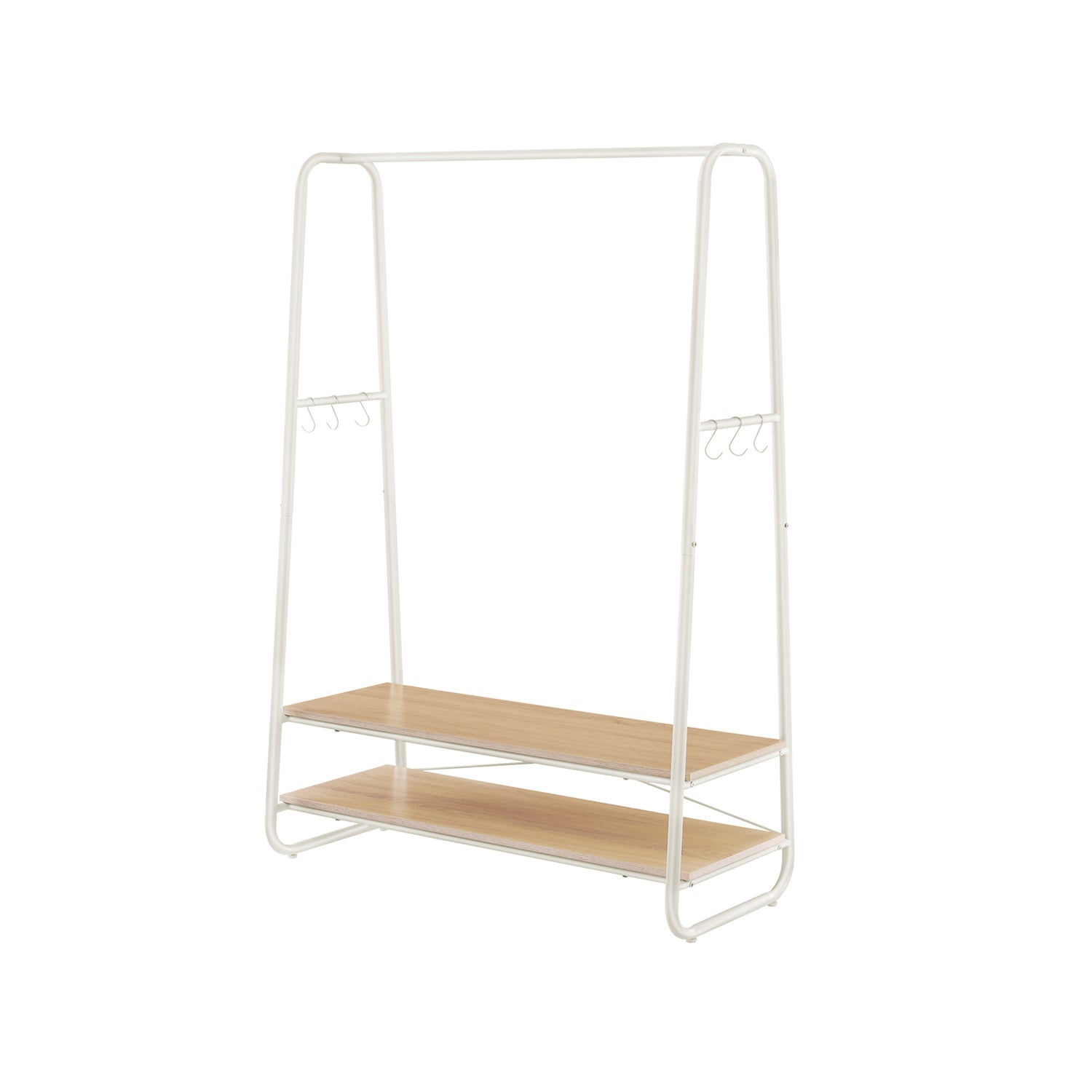 Kledingrek - Kapstok - Garderobe - 2 planken - Stalen frame - Bruin/zwart