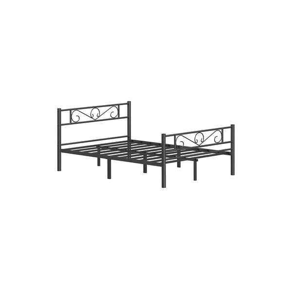 Bed 140 × 200 cm – gemaakt van inktzwart metaal