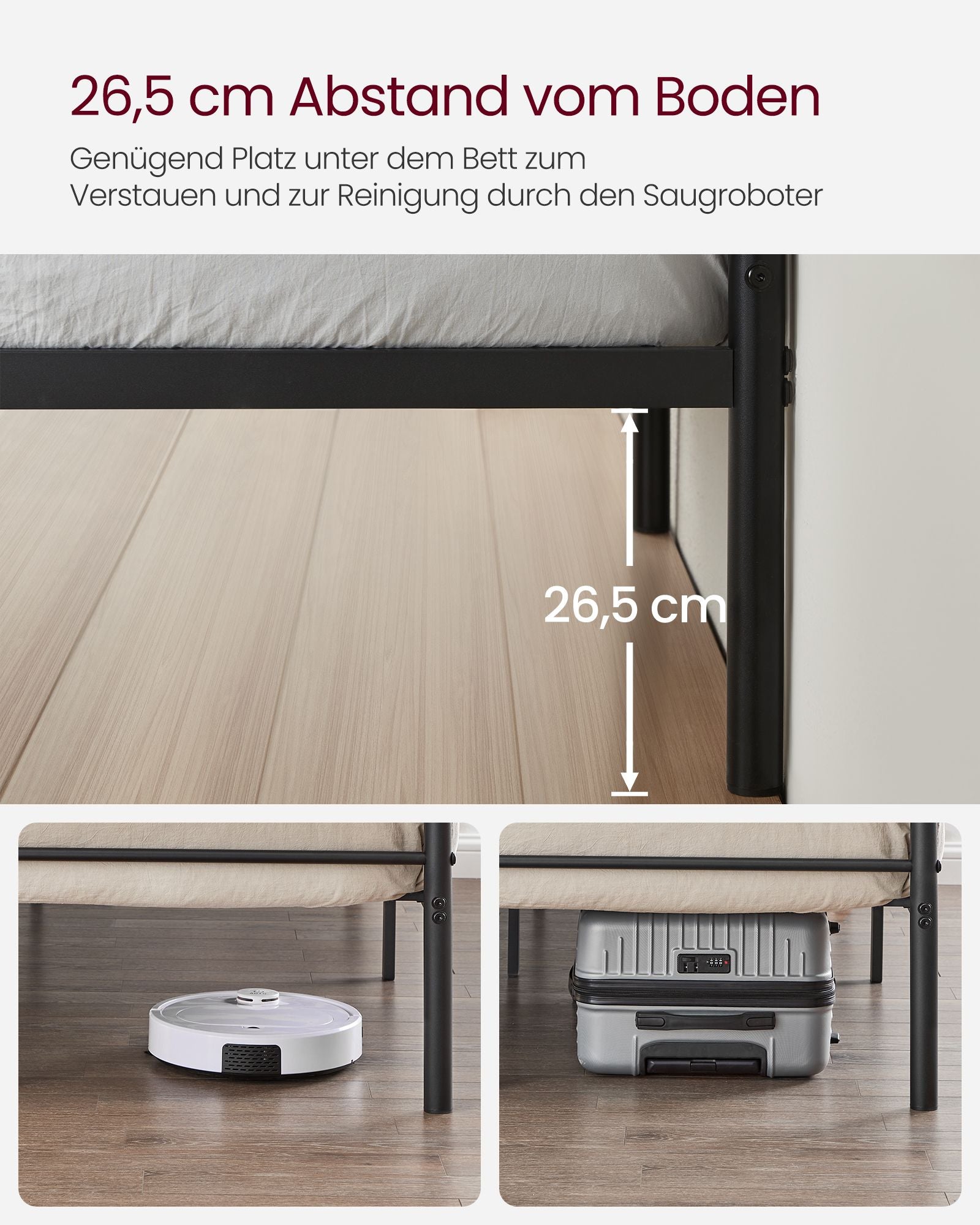 Bed 140 × 200 cm – gemaakt van inktzwart metaal