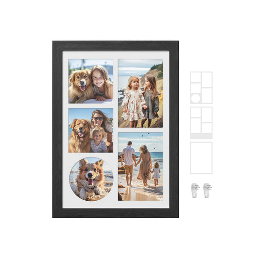 Fotolijst – A4 – voor meerdere foto’s – aszwart