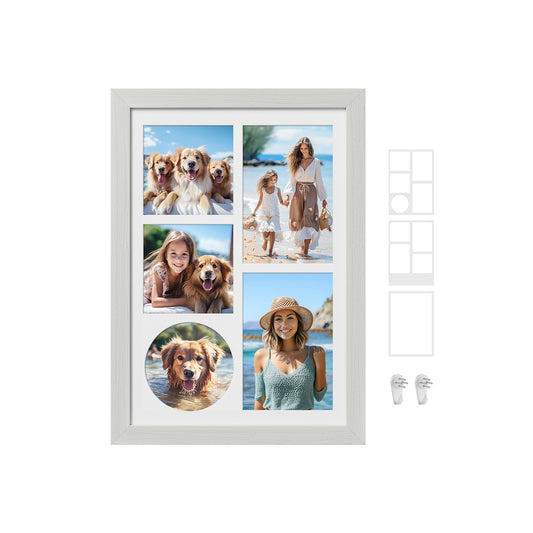 Fotolijst – A4 – voor meerdere foto’s – vintage wit