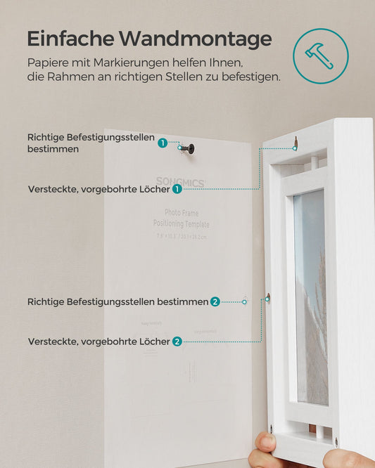 Fotolijstenset – 16 stuks – roterend – 12,7 x 17,8 cm (5 x 7 inch)