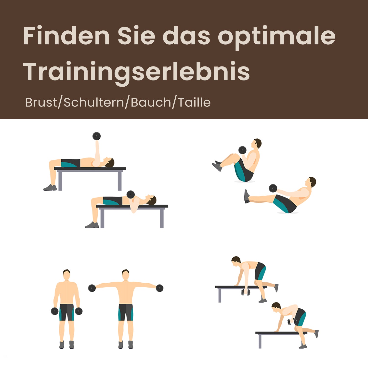2-in-1 halterset – Dumbbells met stalen verbindingsbuis, 2 x 15 kg, inktzwart