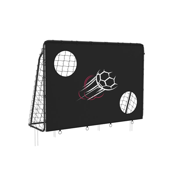 Voetbaldoel - Met doelwand - Voor kinderen - Metalen frame - Zwart