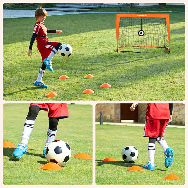 Voetbaldoelen - Set van 2 - Voor kinderen - Draagbaar en opvouwbaar - Oranje