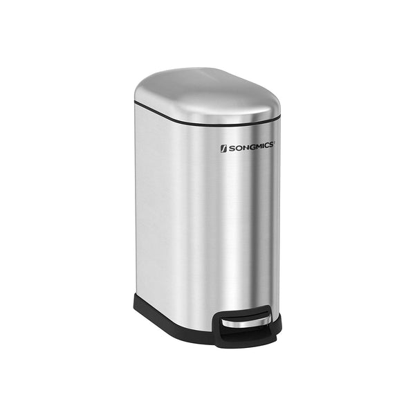 Prullenbak - Stalen pedaalemmer - 10 L - Softclose - Zilver