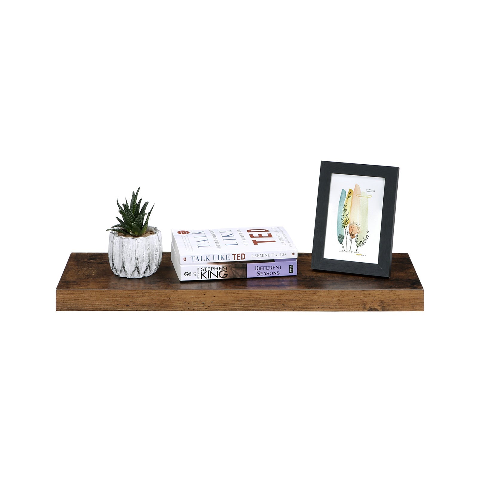 Zwevende plank – houtlook – 60 x 20 x 3,8 cm – bruin
